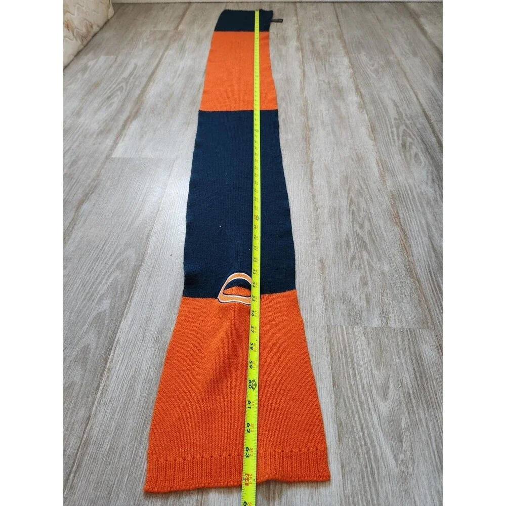 Little Earth Chicago Bears Knit Colorblock Scarf Orange Blue Logo Adult Unisex